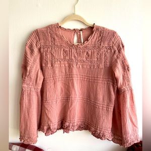 Free people blush pink blouse
